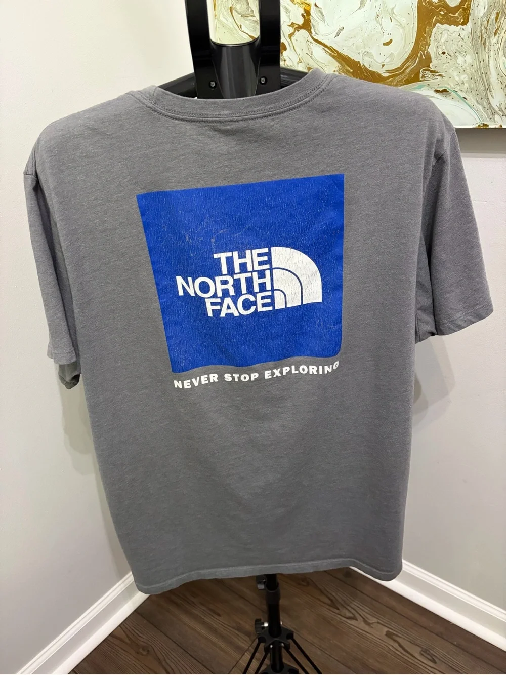 The North Face Men’s Short-Sleeve Crew T-Shirt — Gray with White Logo